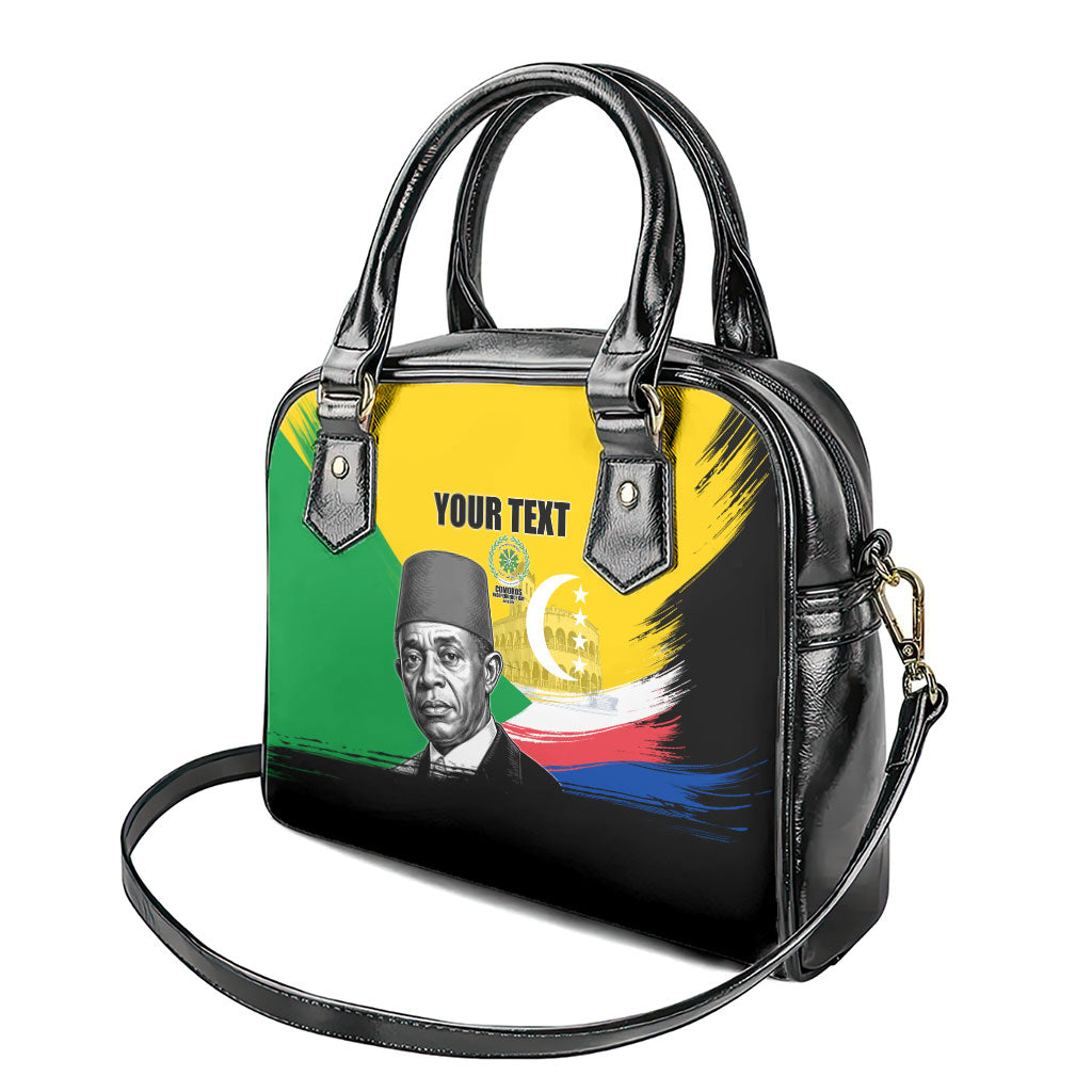 Personalized Comoros Independence Day Shoulder Handbag Ahmed Abdallah Vintage Portrait Sketch