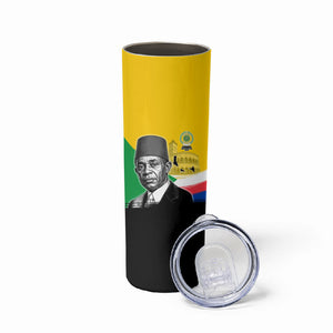 Personalized Comoros Independence Day Skinny Tumbler Ahmed Abdallah Vintage Portrait Sketch
