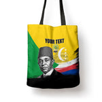 Personalized Comoros Independence Day Tote Bag Ahmed Abdallah Vintage Portrait Sketch