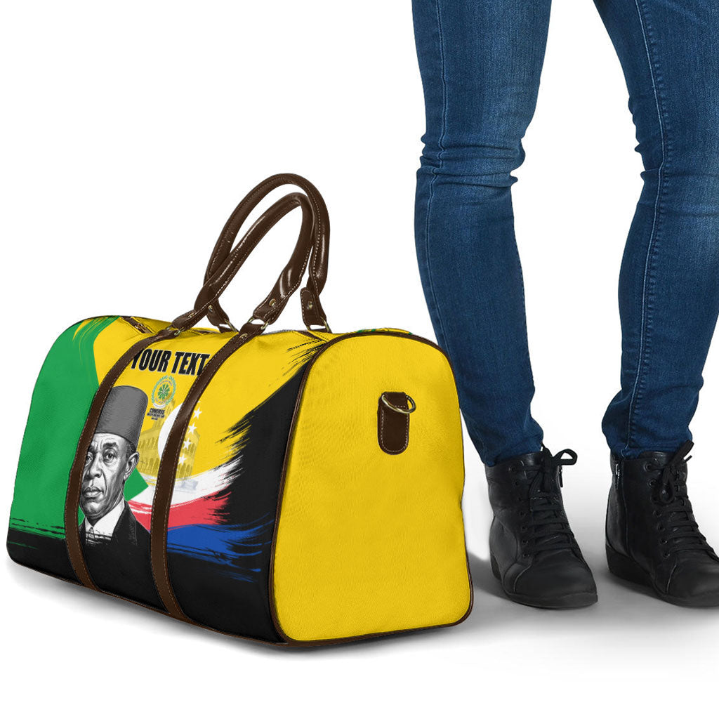 Personalized Comoros Independence Day Travel Bag Ahmed Abdallah Vintage Portrait Sketch
