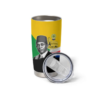 Personalized Comoros Independence Day Tumbler Cup Ahmed Abdallah Vintage Portrait Sketch