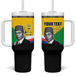Personalized Comoros Independence Day Tumbler With Handle Ahmed Abdallah Vintage Portrait Sketch
