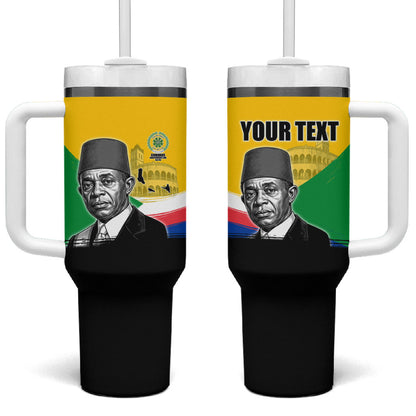 Personalized Comoros Independence Day Tumbler With Handle Ahmed Abdallah Vintage Portrait Sketch