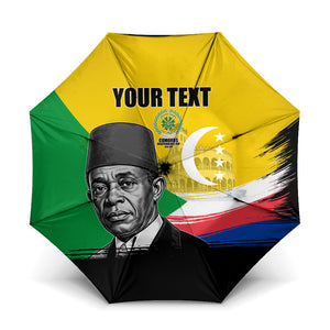 Personalized Comoros Independence Day Umbrella Ahmed Abdallah Vintage Portrait Sketch