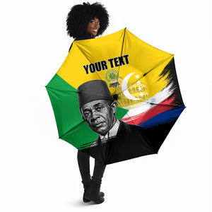 Personalized Comoros Independence Day Umbrella Ahmed Abdallah Vintage Portrait Sketch