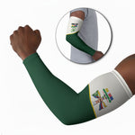 Personalized Comoros Independence Day Arm Sleeves July 6th National Pride Flag Graphic With Heritage Emblem