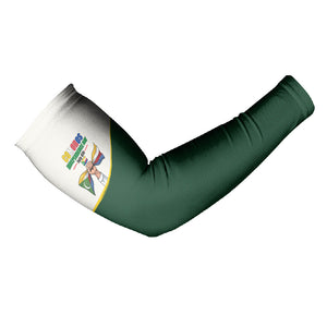 Personalized Comoros Independence Day Arm Sleeves July 6th National Pride Flag Graphic With Heritage Emblem