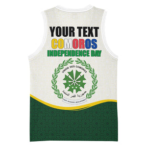 Personalized Comoros Independence Day Basketball Jersey July 6th National Pride Flag Graphic With Heritage Emblem