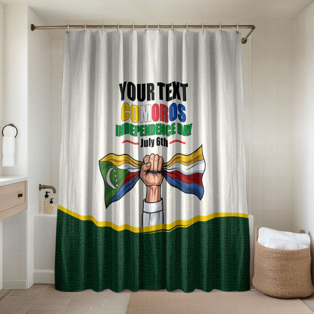 Personalized Comoros Independence Day Bathroom Set July 6th National Pride Flag Graphic With Heritage Emblem
