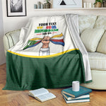 Personalized Comoros Independence Day Blanket July 6th National Pride Flag Graphic With Heritage Emblem