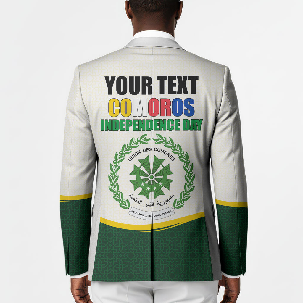 Personalized Comoros Independence Day Blazer July 6th National Pride Flag Graphic With Heritage Emblem