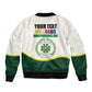 Personalized Comoros Independence Day Bomber Jacket July 6th National Pride Flag Graphic With Heritage Emblem
