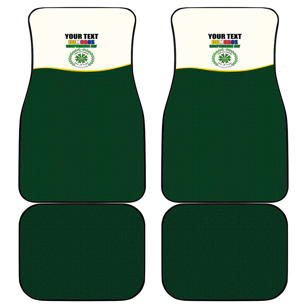 Personalized Comoros Independence Day Car Mats July 6th National Pride Flag Graphic With Heritage Emblem