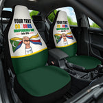 Personalized Comoros Independence Day Car Seat Cover July 6th National Pride Flag Graphic With Heritage Emblem