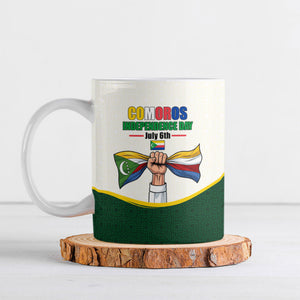 Personalized Comoros Independence Day Ceramic Mug July 6th National Pride Flag Graphic With Heritage Emblem