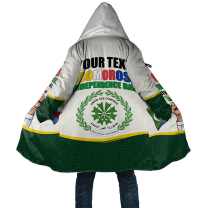 Personalized Comoros Independence Day Cloak July 6th National Pride Flag Graphic With Heritage Emblem
