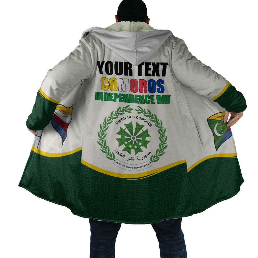Personalized Comoros Independence Day Cloak July 6th National Pride Flag Graphic With Heritage Emblem