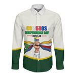 Personalized Comoros Independence Day Long Sleeve Button Shirt July 6th National Pride Flag Graphic With Heritage Emblem