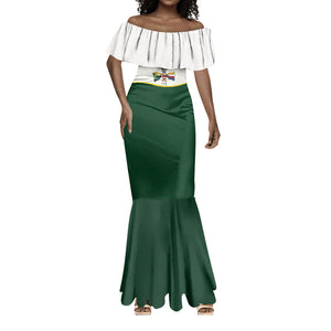 Personalized Comoros Independence Day Mermaid Dress July 6th National Pride Flag Graphic With Heritage Emblem