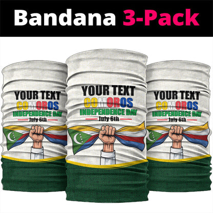 Personalized Comoros Independence Day Neck Gaiter July 6th National Pride Flag Graphic With Heritage Emblem