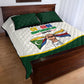 Personalized Comoros Independence Day Quilt Bed Set July 6th National Pride Flag Graphic With Heritage Emblem