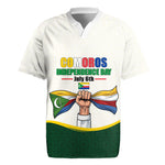 Personalized Comoros Independence Day Rugby Jersey July 6th National Pride Flag Graphic With Heritage Emblem