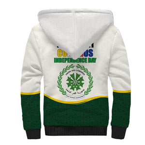 Personalized Comoros Independence Day Sherpa Hoodie July 6th National Pride Flag Graphic With Heritage Emblem