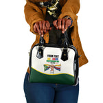 Personalized Comoros Independence Day Shoulder Handbag July 6th National Pride Flag Graphic With Heritage Emblem