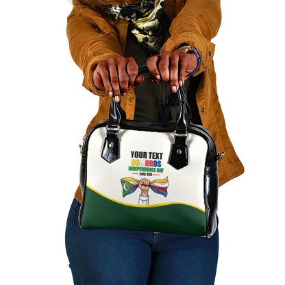 Personalized Comoros Independence Day Shoulder Handbag July 6th National Pride Flag Graphic With Heritage Emblem