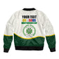 Personalized Comoros Independence Day Sleeve Zip Bomber Jacket July 6th National Pride Flag Graphic With Heritage Emblem