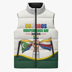 Personalized Comoros Independence Day Sleeveless Puffer Jacket July 6th National Pride Flag Graphic With Heritage Emblem