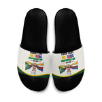 Personalized Comoros Independence Day Slide Sandals July 6th National Pride Flag Graphic With Heritage Emblem