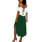 Personalized Comoros Independence Day Summer Maxi Dress July 6th National Pride Flag Graphic With Heritage Emblem