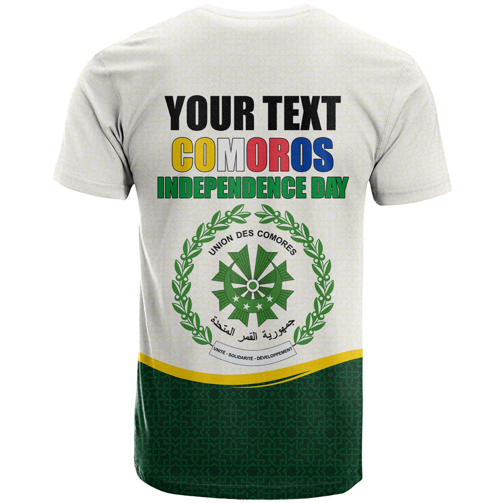 Personalized Comoros Independence Day T shirt July 6th National Pride Flag Graphic With Heritage Emblem