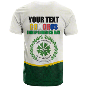 Personalized Comoros Independence Day T shirt July 6th National Pride Flag Graphic With Heritage Emblem