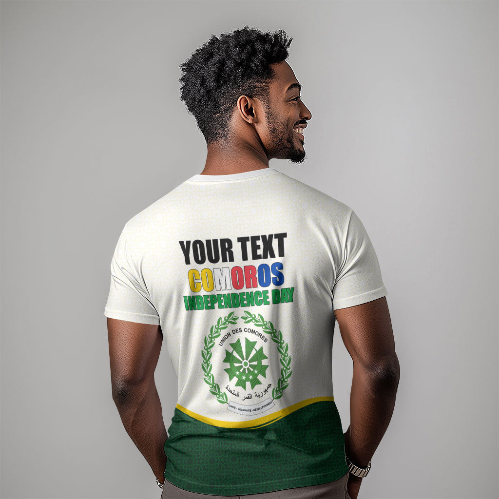 Personalized Comoros Independence Day T shirt July 6th National Pride Flag Graphic With Heritage Emblem