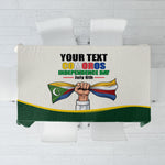 Personalized Comoros Independence Day Tablecloth July 6th National Pride Flag Graphic With Heritage Emblem