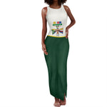 Personalized Comoros Independence Day Tank Maxi Dress July 6th National Pride Flag Graphic With Heritage Emblem