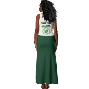 Personalized Comoros Independence Day Tank Maxi Dress July 6th National Pride Flag Graphic With Heritage Emblem
