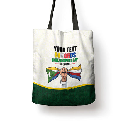 Personalized Comoros Independence Day Tote Bag July 6th National Pride Flag Graphic With Heritage Emblem