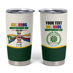 Personalized Comoros Independence Day Tumbler Cup July 6th National Pride Flag Graphic With Heritage Emblem