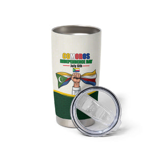 Personalized Comoros Independence Day Tumbler Cup July 6th National Pride Flag Graphic With Heritage Emblem