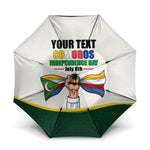 Personalized Comoros Independence Day Umbrella July 6th National Pride Flag Graphic With Heritage Emblem