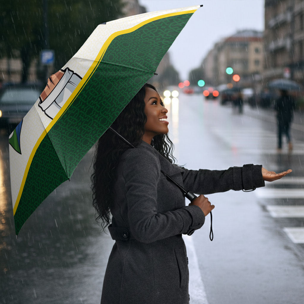 Personalized Comoros Independence Day Umbrella July 6th National Pride Flag Graphic With Heritage Emblem