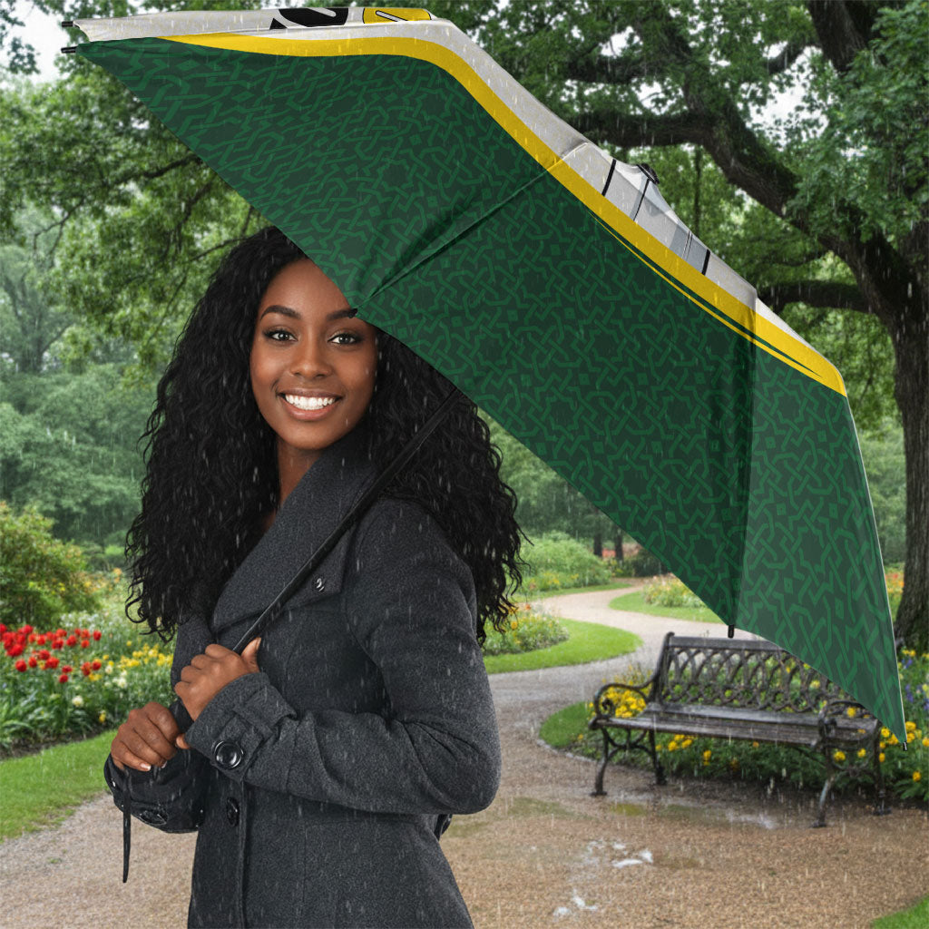 Personalized Comoros Independence Day Umbrella July 6th National Pride Flag Graphic With Heritage Emblem