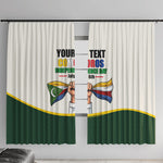 Personalized Comoros Independence Day Window Curtain July 6th National Pride Flag Graphic With Heritage Emblem