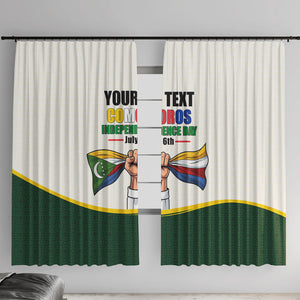 Personalized Comoros Independence Day Window Curtain July 6th National Pride Flag Graphic With Heritage Emblem
