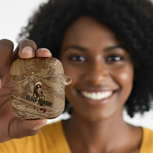Black Cowboy Nat Love AirPods Case Vintage Western Portrait Lasso