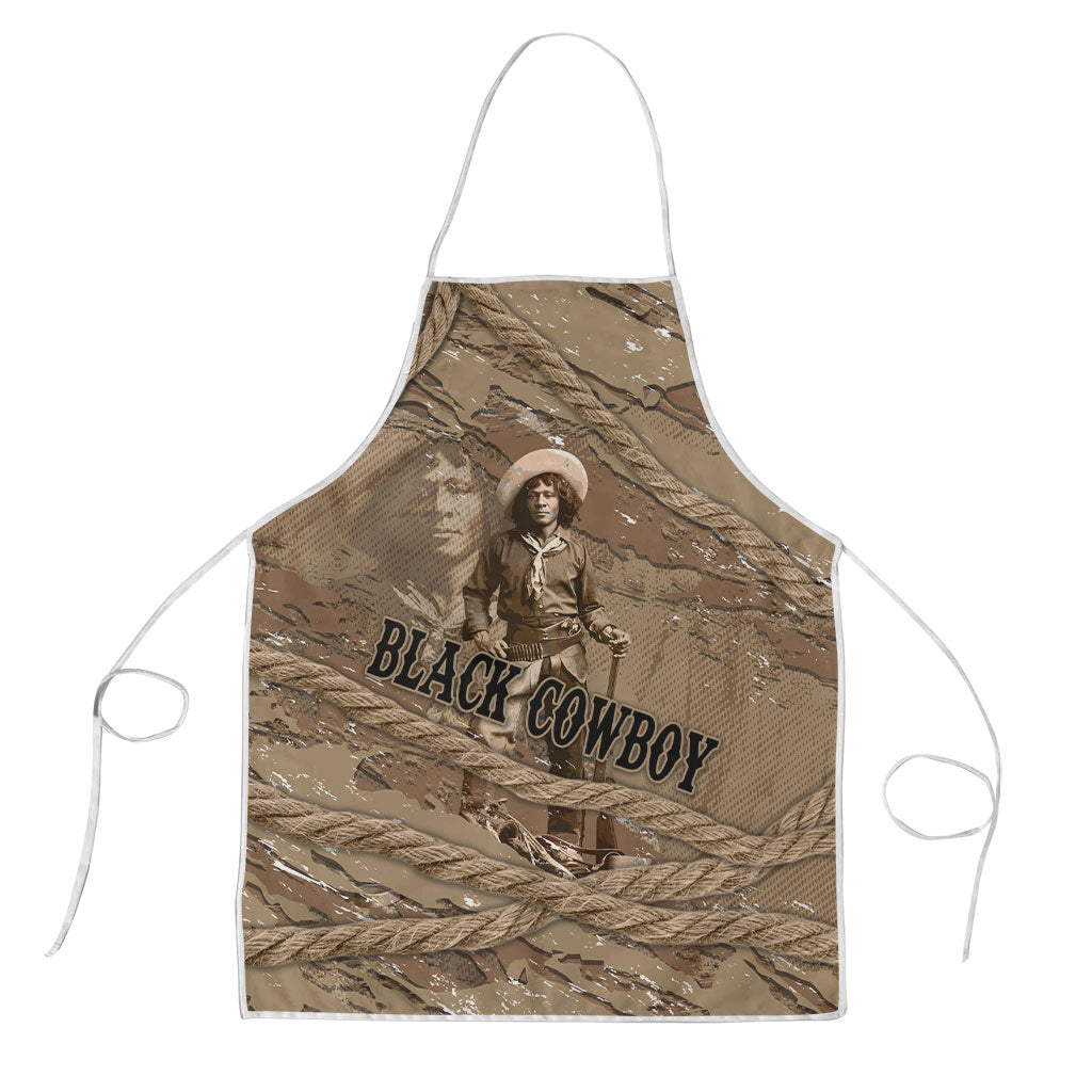 Black Cowboy Nat Love Apron Vintage Western Portrait Lasso