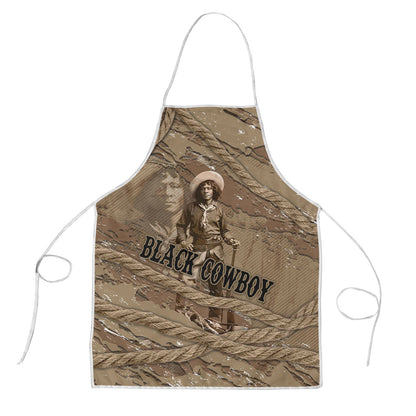 Black Cowboy Nat Love Apron Vintage Western Portrait Lasso